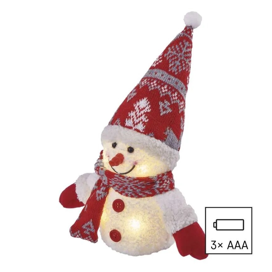 LED Božična dekoracija 4xLED/3xAAA snežak