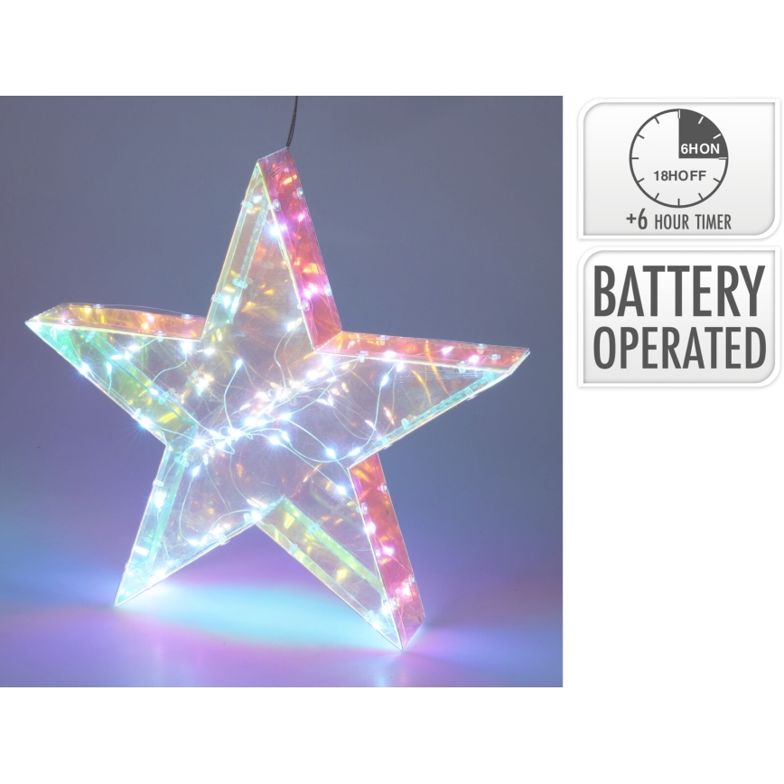 LED božična dekoracija 50xLED/3xAA 40 cm topla bela zvezda