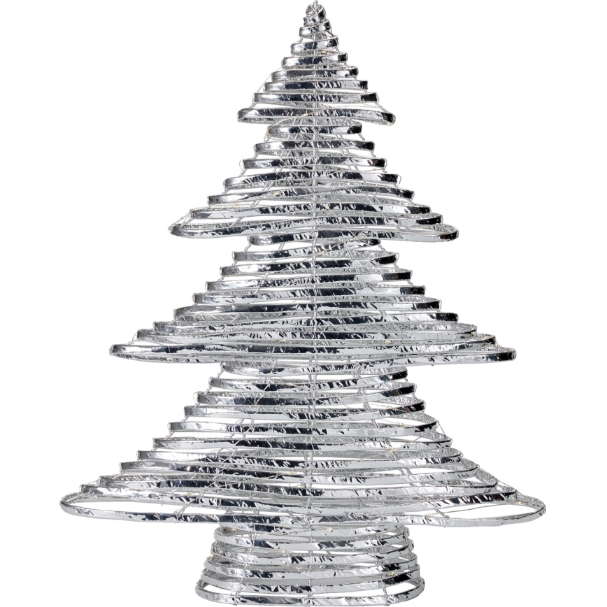 LED božična dekoracija 60xLED/3xAA 60 cm topla bela smrečica/srebrna