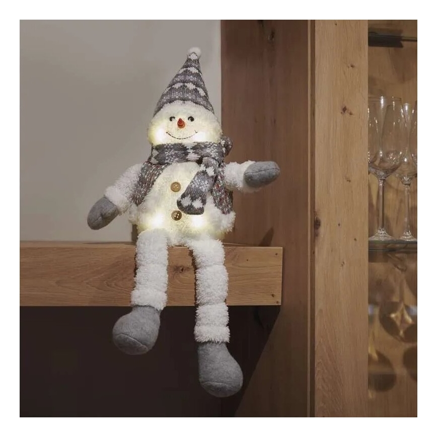 LED Božična dekoracija 6xLED/3xAA snežak