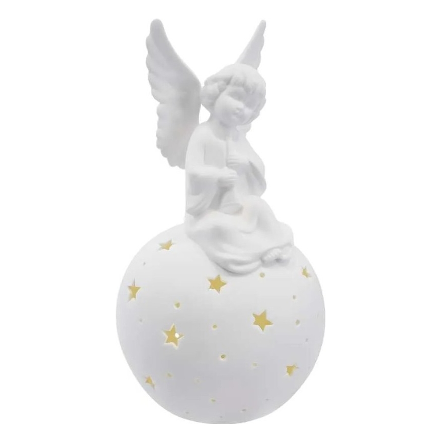 LED božična dekoracija LED/0,4W/2xAA keramičen angel