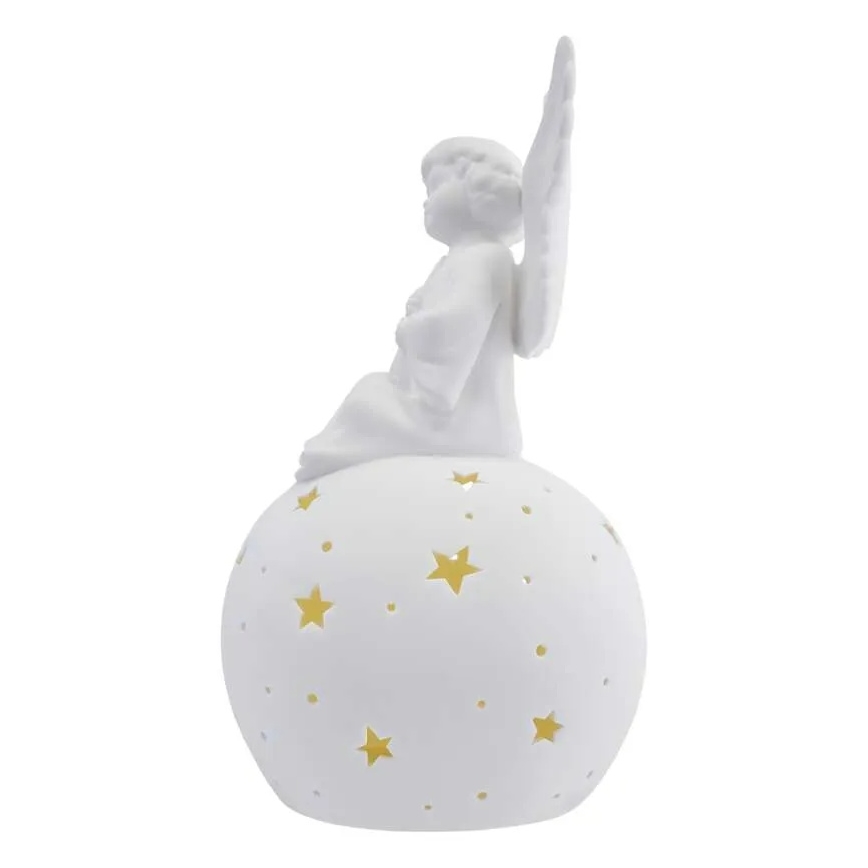 LED božična dekoracija LED/0,4W/2xAA keramičen angel