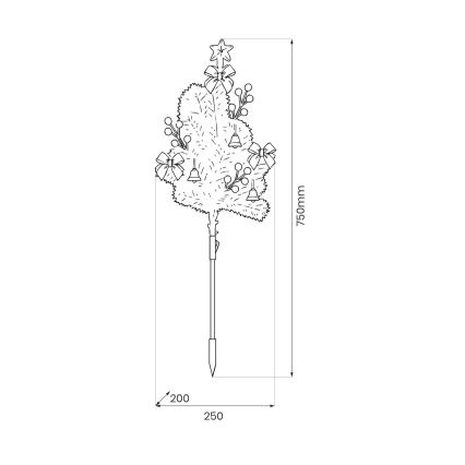 LED božična dekoracija LED/1W/230V 75 cm IP44 zelena