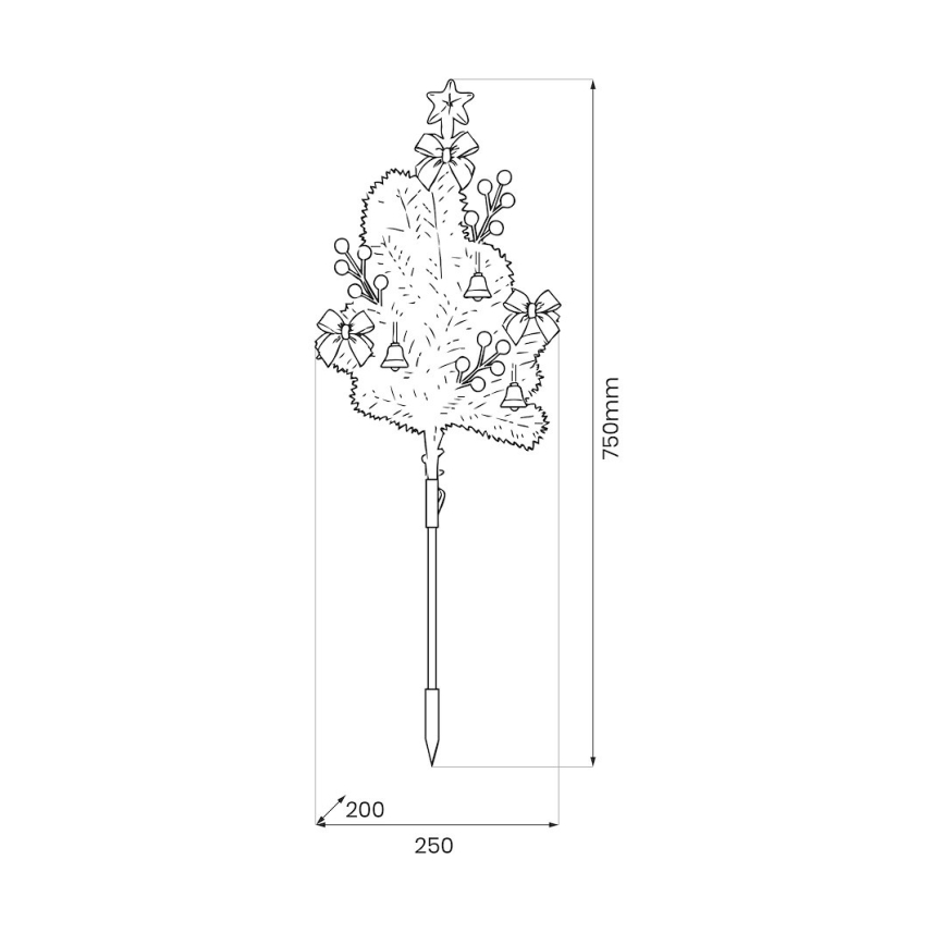 LED božična dekoracija LED/1W/230V 75 cm IP44 zelena