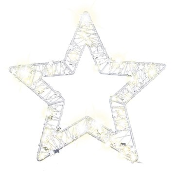 LED Božična dekoracija LED/3xAA/topla bela zvezda