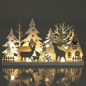 LED Božična dekoracija LED/3xAAA/topla bela forest