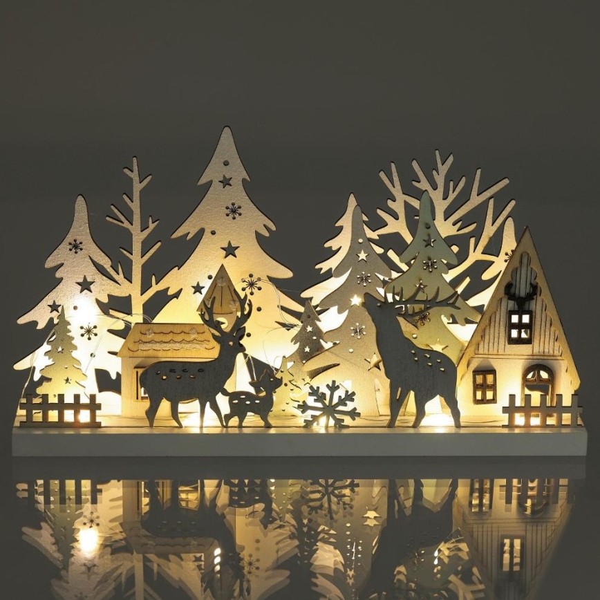 LED Božična dekoracija LED/3xAAA/topla bela forest