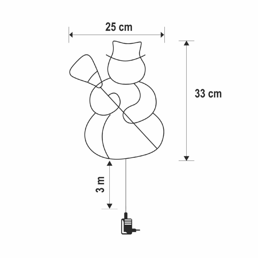 LED božična dekoracija za okno 35xLED/230V IP44 snežak topla bela
