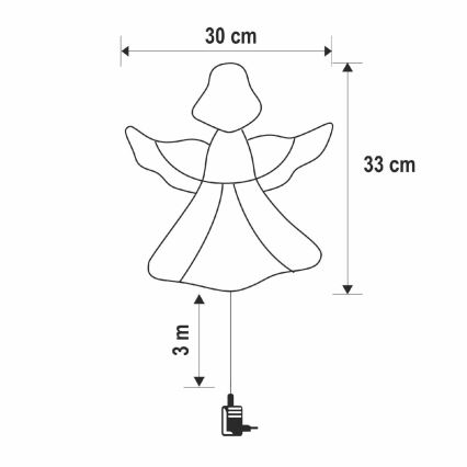 LED božična okenska dekoracija 35xLED/230V IP44 angel topla bela