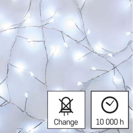 LED Božična veriga 100xLED/3xAA 2,7 m hladna bela