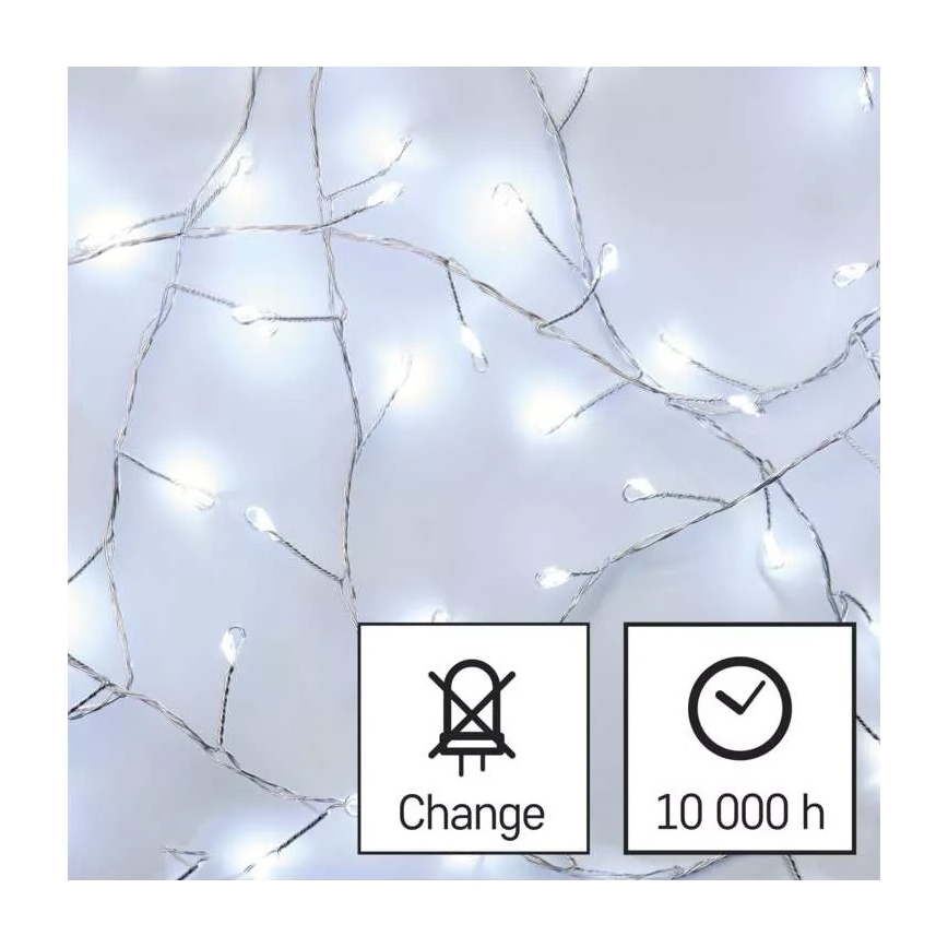 LED Božična veriga 100xLED/3xAA 2,7 m hladna bela