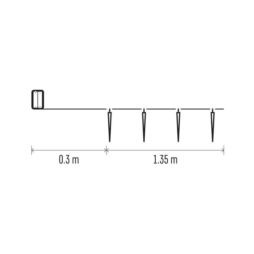 LED Božična veriga 10xLED/1,65m