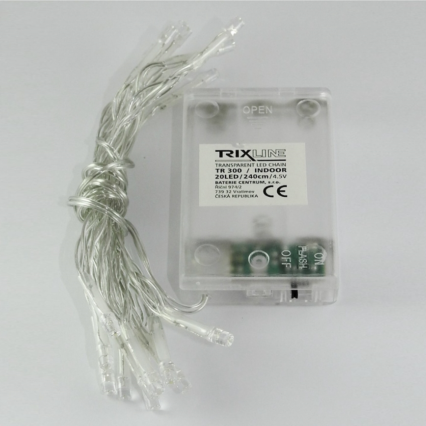 LED Božična veriga 20xLED/2 funkciji 2,4m hladna bela