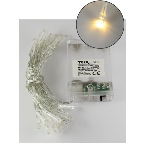 LED Božična veriga 20xLED/2 funkciji 2,4m topla bela