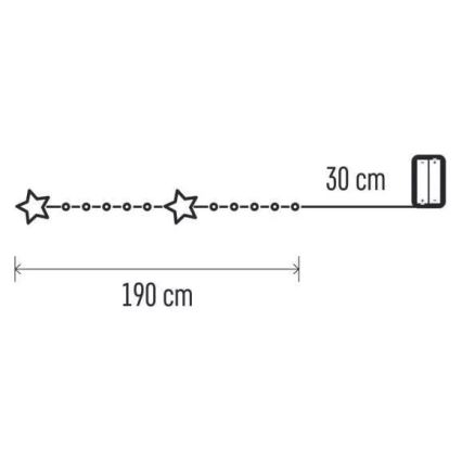 LED Božična veriga 20xLED/2xAA 2,2 m topla bela