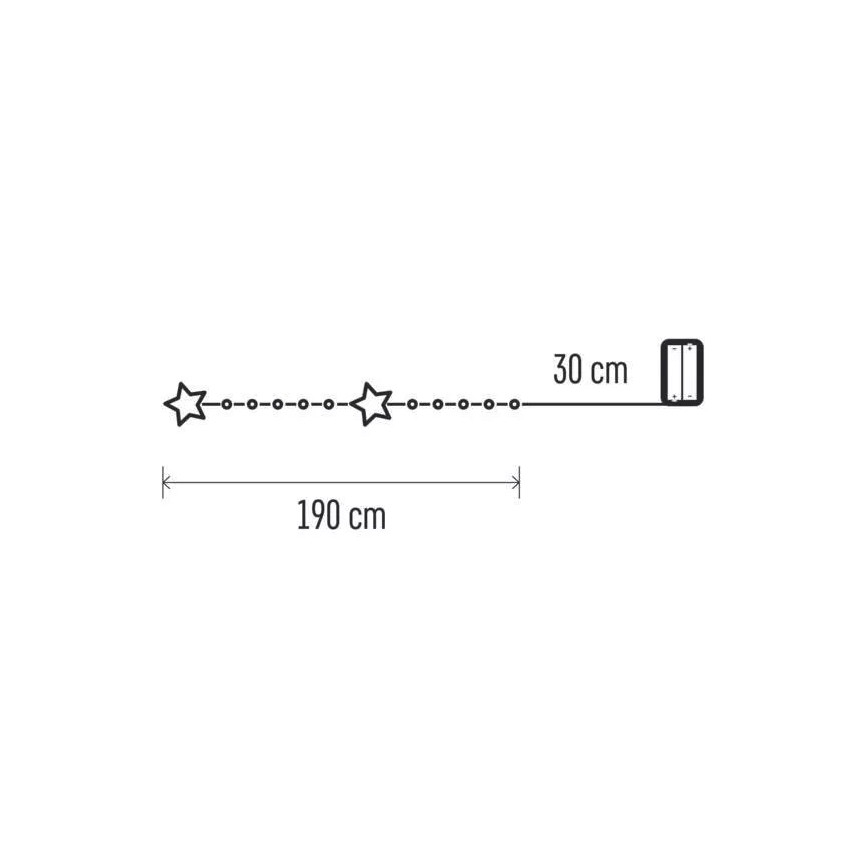 LED Božična veriga 20xLED/2xAA 2,2 m topla bela