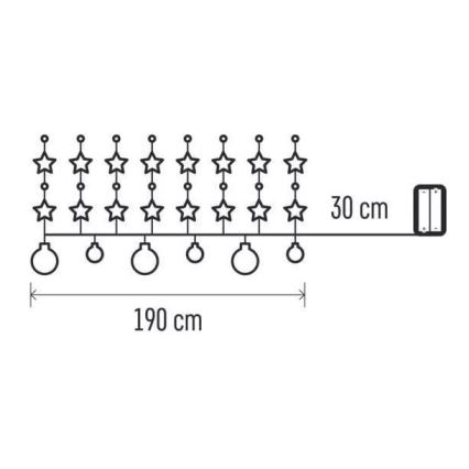 LED Božična veriga 20xLED/2xAA 2,2 m topla bela
