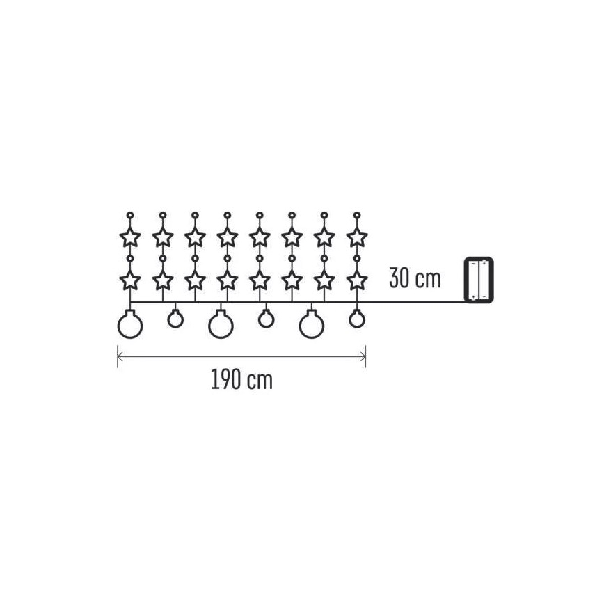 LED Božična veriga 20xLED/2xAA 2,2 m topla bela