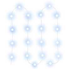 LED Božična veriga 20xLED/2xAA 2,3m hladna bela