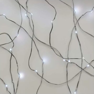 LED Božična veriga 20xLED/2xAA 2,4m hladno bela