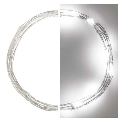 LED Božična veriga 20xLED/2xAA 2,4m hladno bela