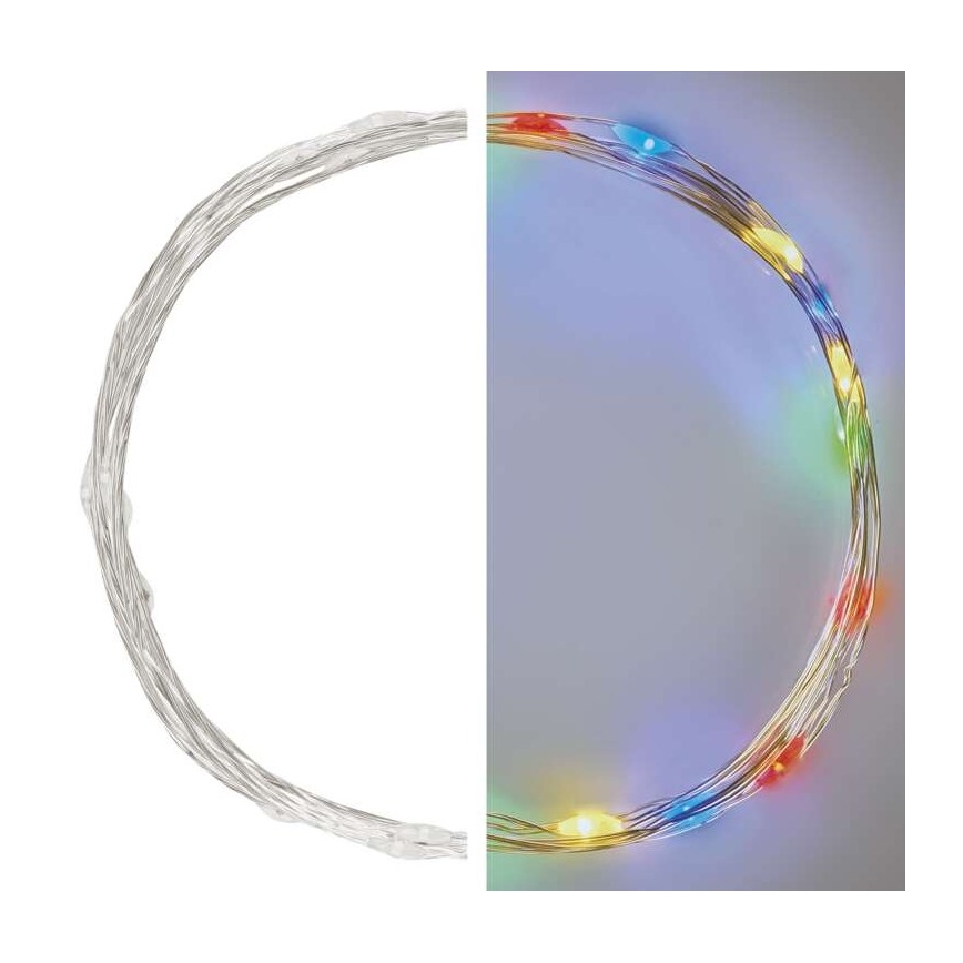 LED Božična veriga 20xLED/2xAA 2,4m multicolor