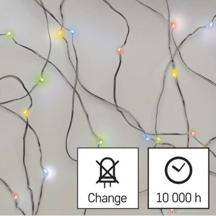 LED Božična veriga 20xLED/2xAA 2,4m multicolor