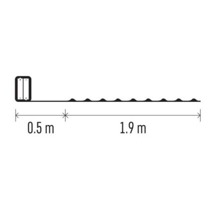 LED Božična veriga 20xLED/2xAA 2,4m multicolor