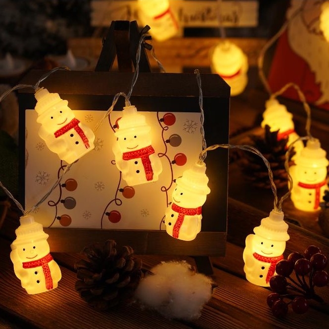 LED Božična veriga 20xLED/3xAA/topla bela 3,3m snežak