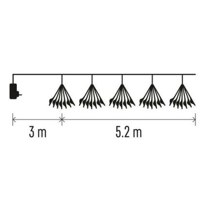 LED Božična veriga 300xLED/8,2m topla bela