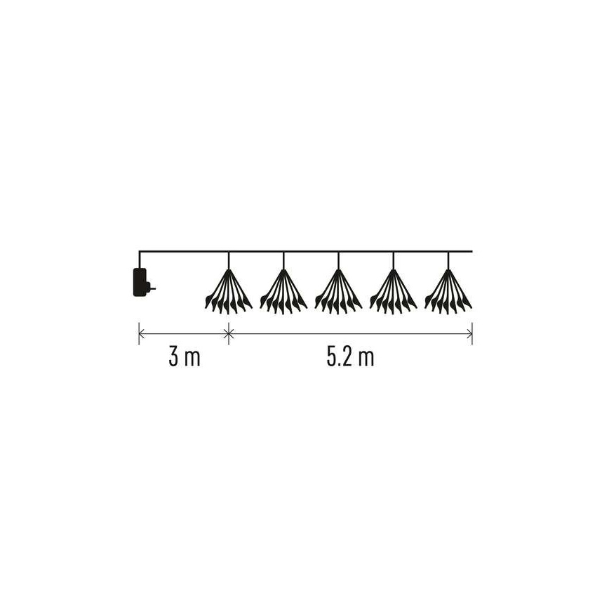 LED Božična veriga 300xLED/8,2m topla bela