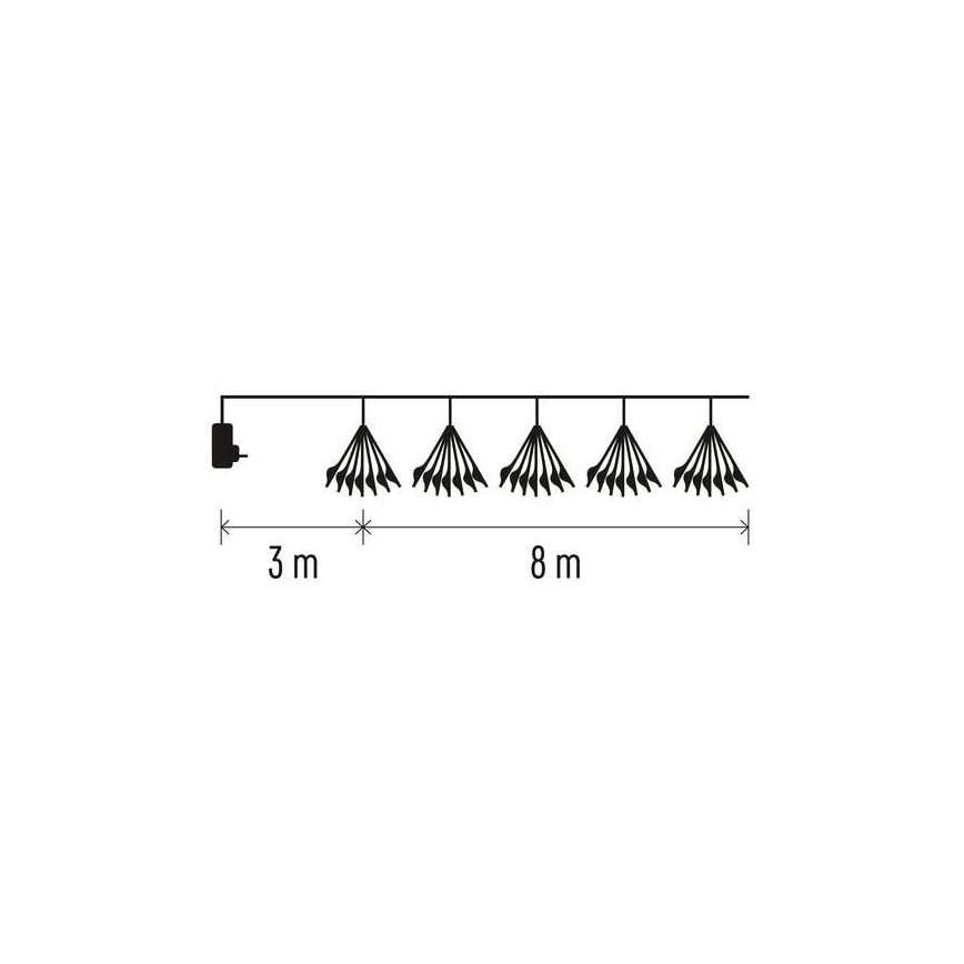 LED Božična veriga 450xLED/11m hladna bela