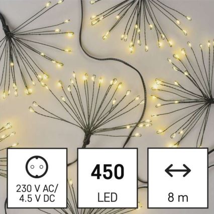 LED Božična veriga 450xLED/11m topla bela