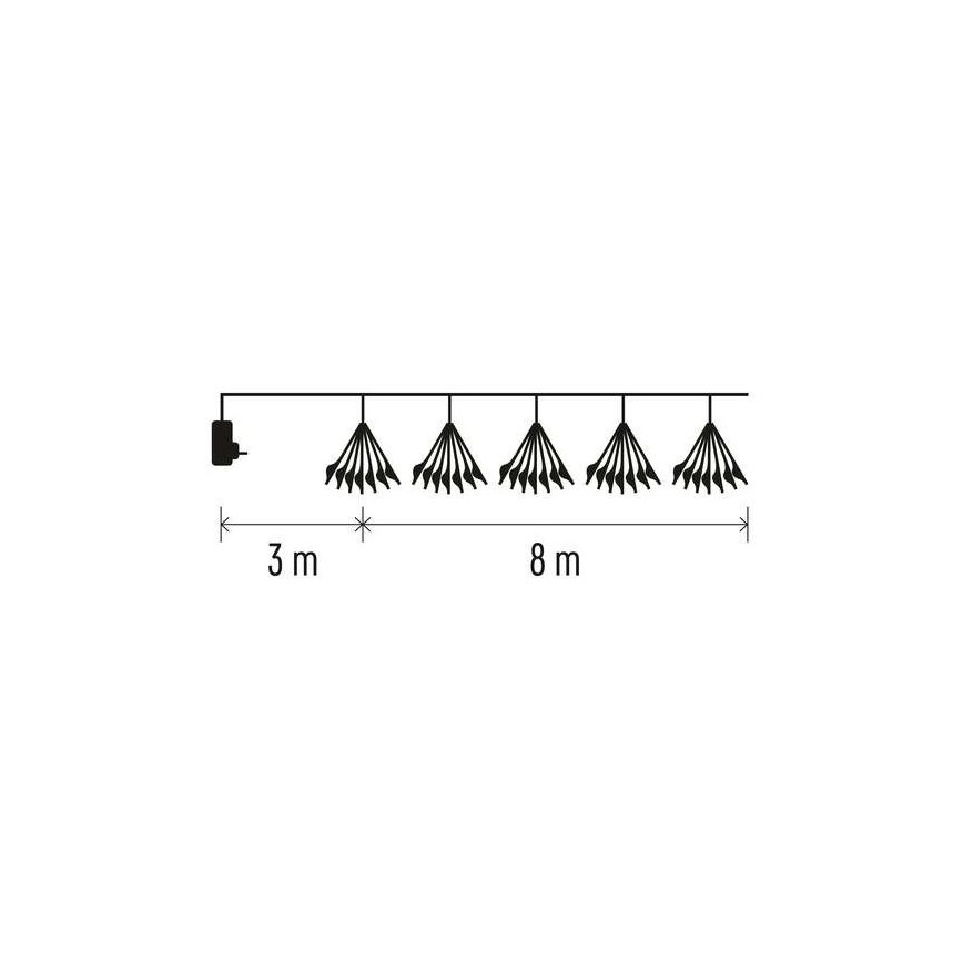 LED Božična veriga 450xLED/11m topla bela