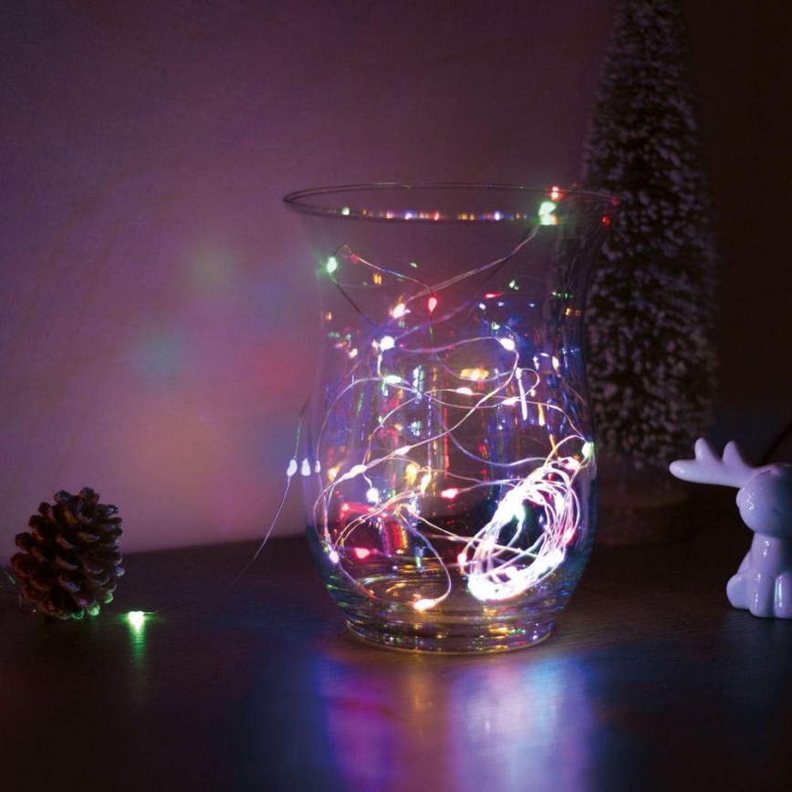 LED Božična veriga 50xLED/3xAA 5,25m multicolor