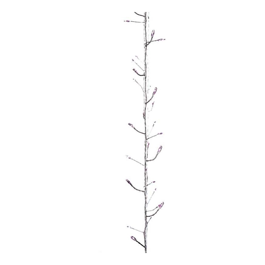 LED Božična veriga notranja NANO 100xLED/3xAA 2,9m roza