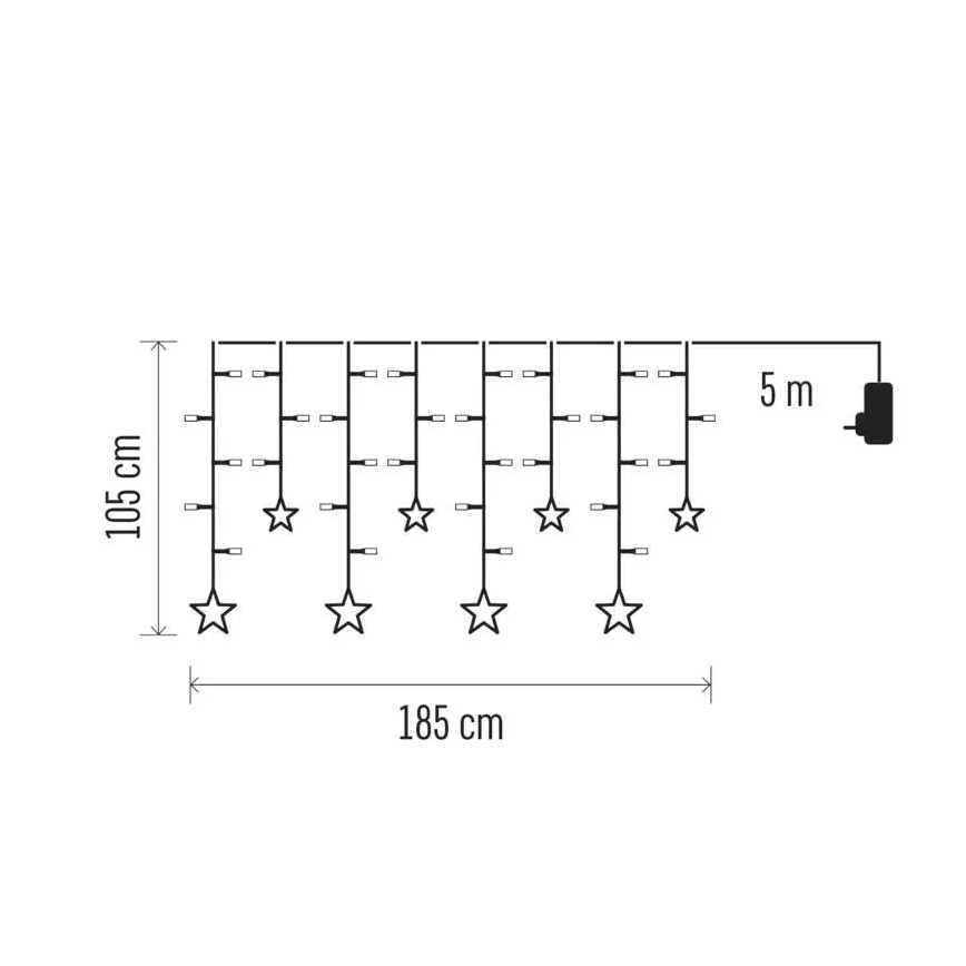 LED božična zavesa 115xLED/1,35W 6,85x1,05 m topla bela