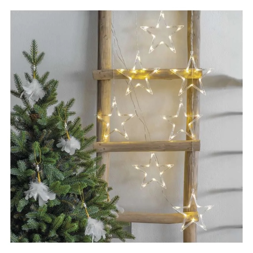 LED božična zavesa 70xLED/3,6W 567x125 cm topla bela