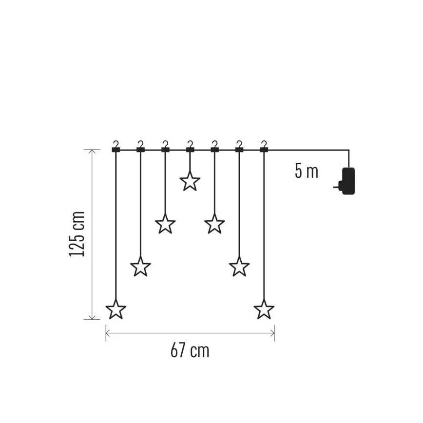 LED božična zavesa 70xLED/3,6W 567x125 cm topla bela