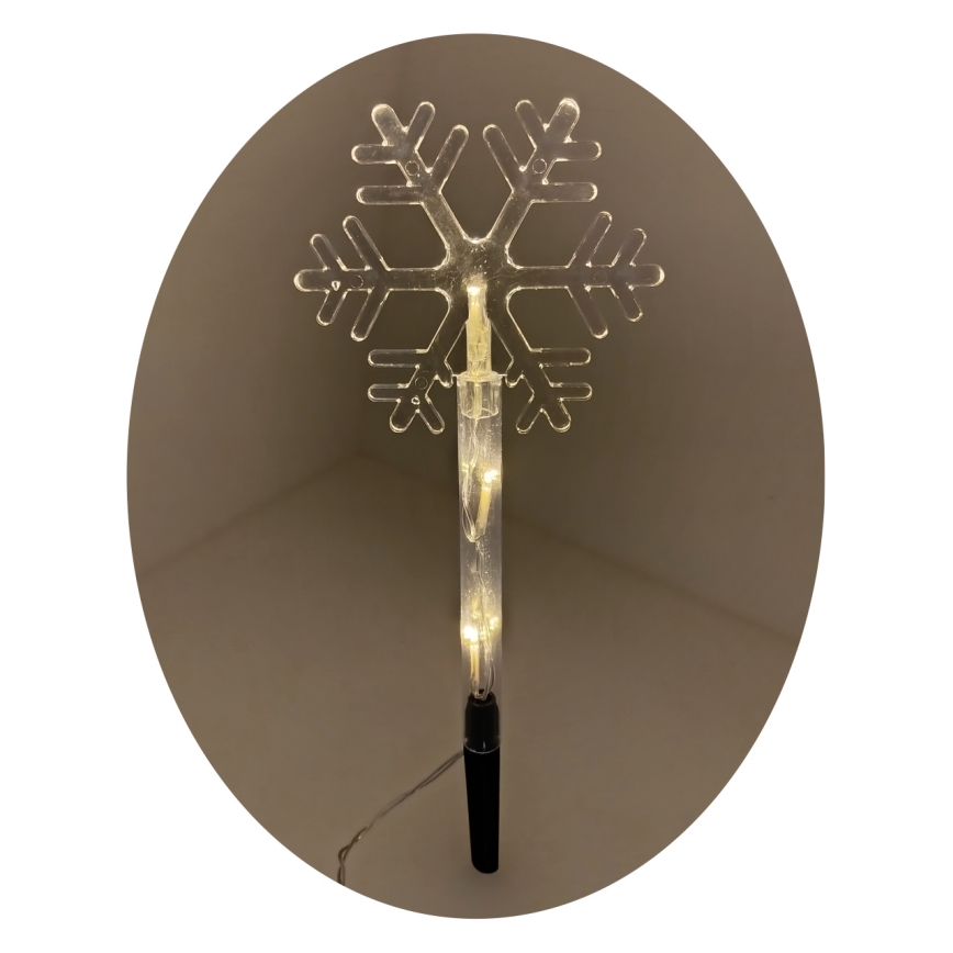 LED božična zunanja dekoracija 3xLED/2xAA IP44 topla bela snežinka