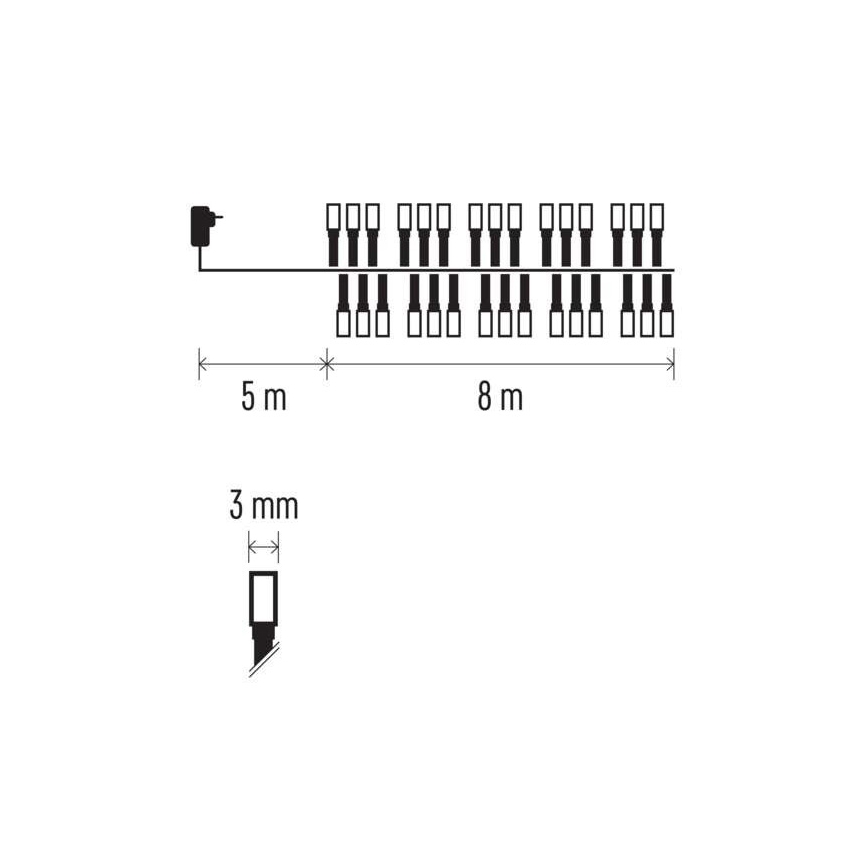 LED božična zunanja veriga 400xLED/13m IP44 topla bela