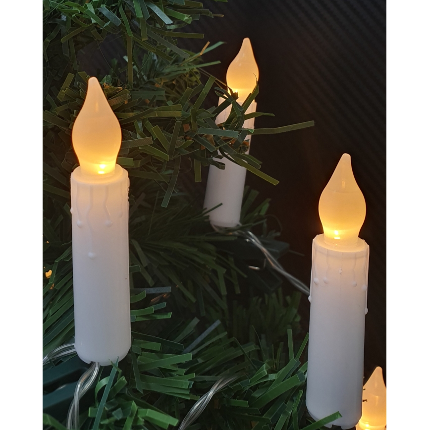 LED božični dekorativni niz 10xLED/2xAA 1,65 m topla bela svečke