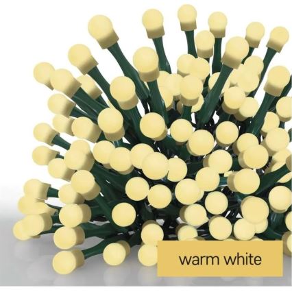 LED božični niz, 200 LED, 8 funkcij, 20 m, IP44, topla bela