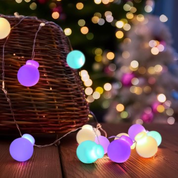 LED božični niz 40xLED/2xAA 4,3 m večbarven