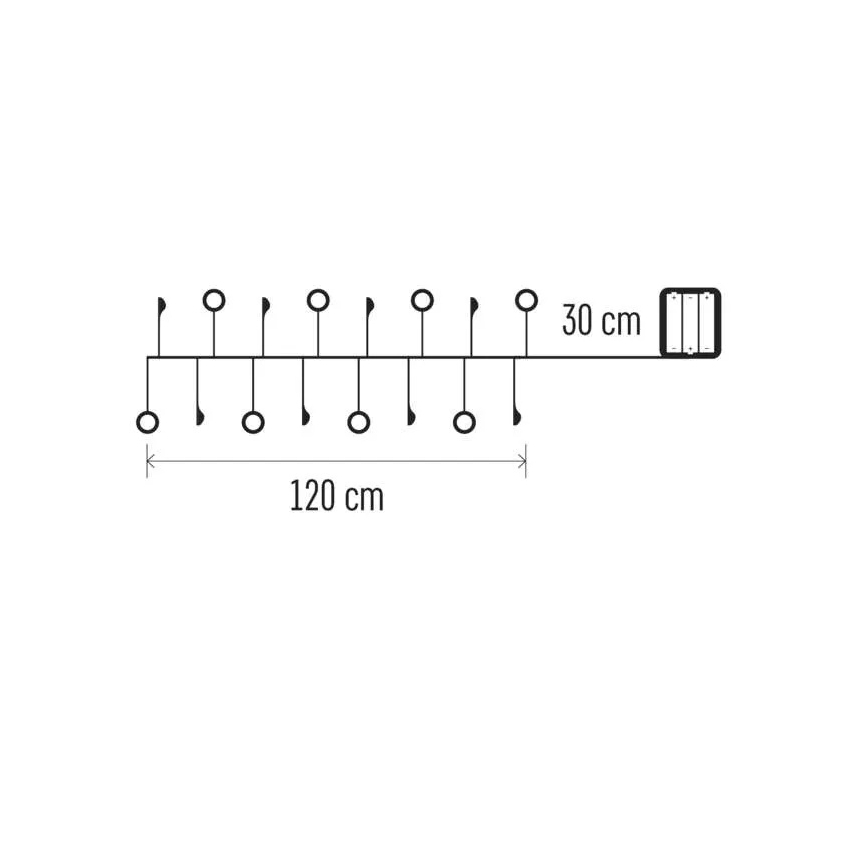 LED božični niz 40xLED/3xAA 1,5 m topla bela