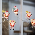 LED božični niz s priseskami 6xLED/2xAA 1,2m topla bela santa