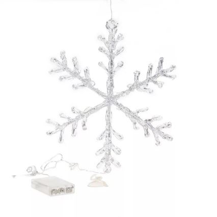 LED Božični okenski okrasek 16xLED/3xAA topla bela