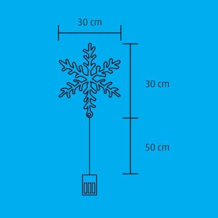 LED Božični okenski okrasek 16xLED/3xAA topla bela