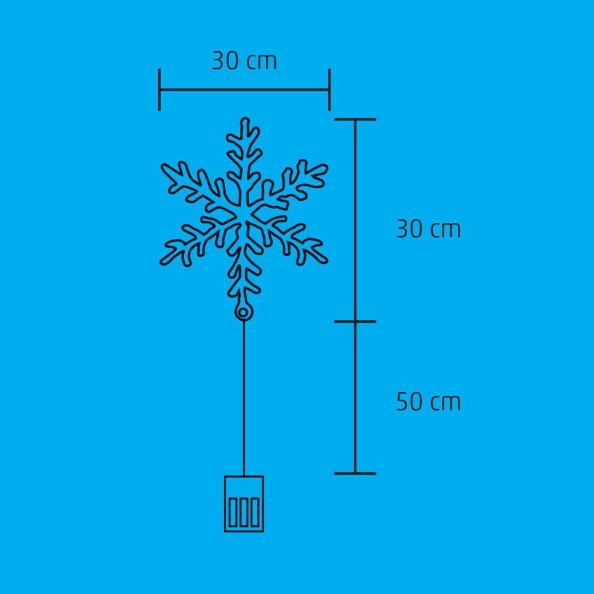 LED Božični okenski okrasek 16xLED/3xAA topla bela
