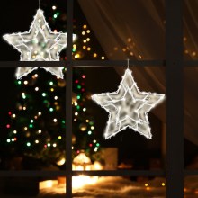 LED Božični okenski okrasek 35xLED/3xAA topla bela